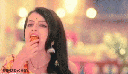 Woman Eating Food GIF