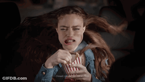 Woman Eating French Fries Closed Course Do Not Attempt GIF