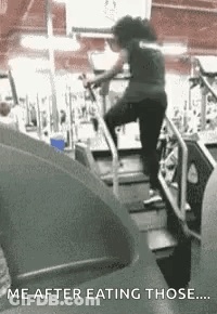 Woman Eating On Treadmill GIF