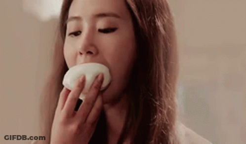 Woman Eating Soap Bar GIF