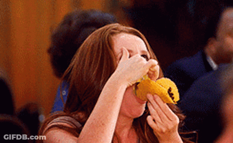 Woman Eating Taco GIF