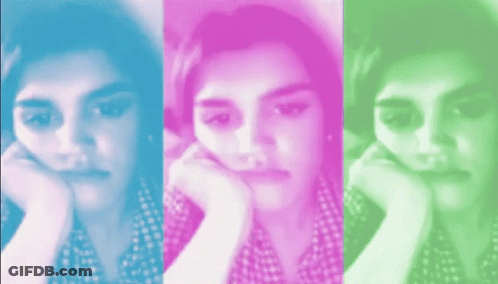 Woman Eye In Three Different Colors GIF