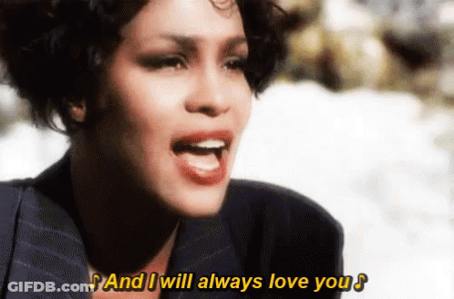 Woman Face And I Will Always Love You GIF