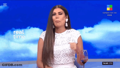 Woman Face Close Up CG Letters GIF