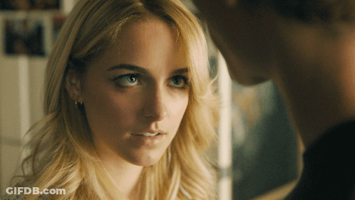 Woman Face Close Up Man Behind GIF