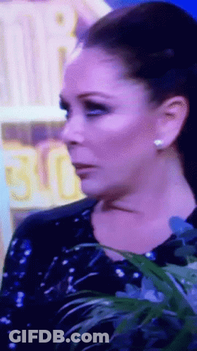 Woman Face Close Up Purple Background GIF