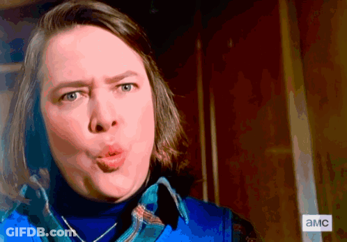 Woman Face Close Up With AMC Letters GIF
