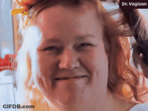 Woman Face Close Up With Dr Vagisan Watermark GIF