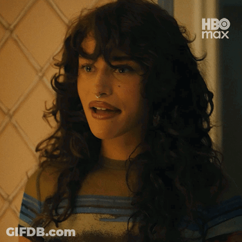 Woman Face Close Up With HBO Max Logo GIF