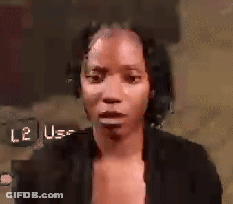 Woman Face Close Up With L2 USA Sign GIF