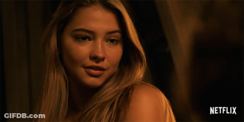 Woman Face Close Up With Lights GIF