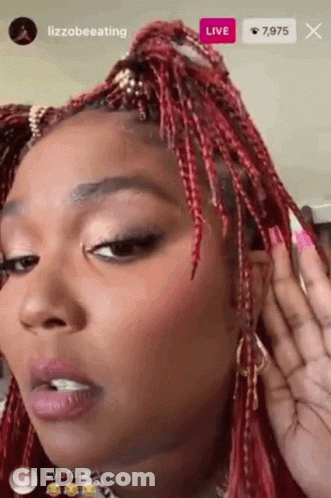 Woman Face Close-Up With Live Button GIF