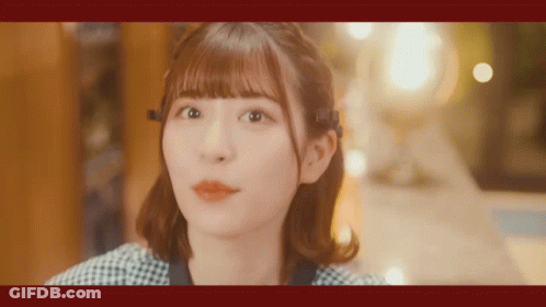 Woman Face Close Up With Red Border GIF
