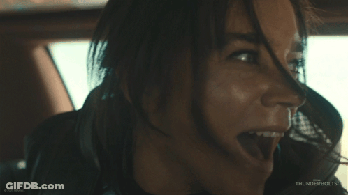 Woman Face Close Up With Thunderbolt GIF