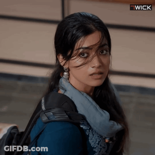 Woman Face Close Up With Wick Logo GIF
