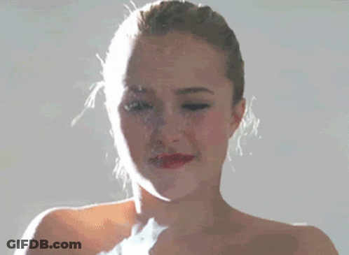 Woman Face Covered In White Liquid GIF