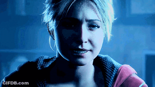 Woman Face In Blue Light GIF