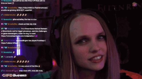 Woman Face On Twitch Stream GIF