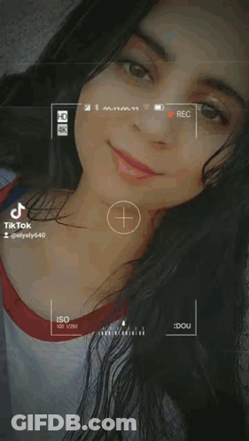 Woman Face Recorded On Phone With Rec Screen GIF