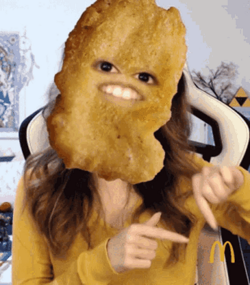 Woman Face Swap Mcdonalds Chicken Nuggets Laughing GIF