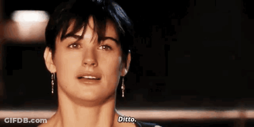 Woman Face With Ditto Written On It GIF