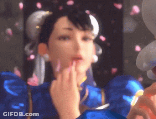 Woman Face With Flowers Flying Around GIF