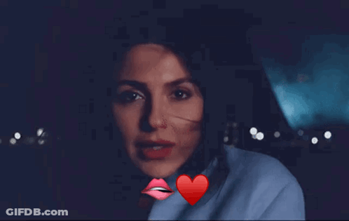 Woman Face With Heart And Lips GIF