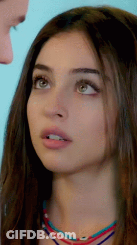 Woman Face With Man Behind GIF