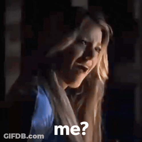 Woman Face With Me Text GIF