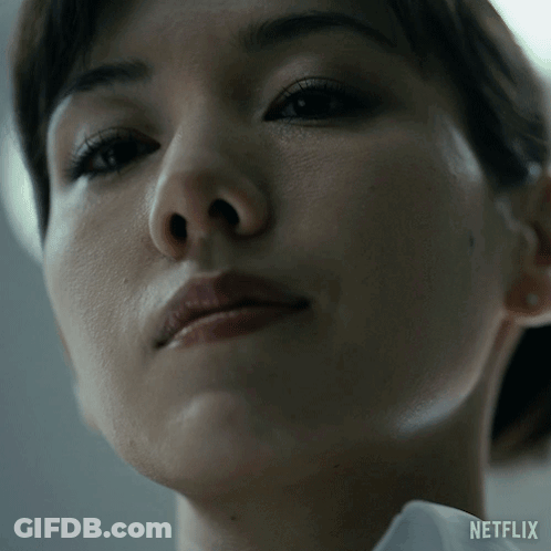 Woman Face With Netflix Logo GIF
