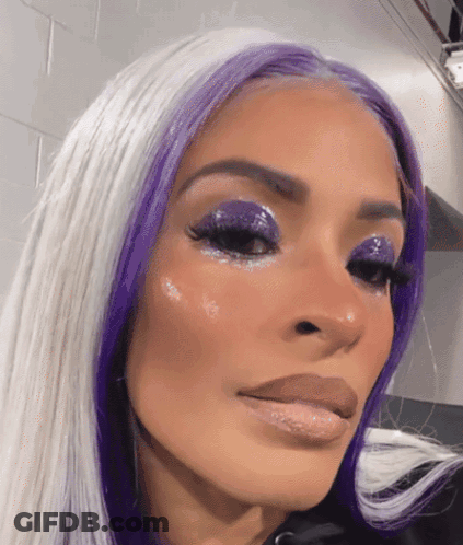 Woman Face With Purple Eye Shadow GIF