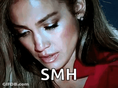 Woman Face With SMH Written GIF
