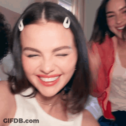Woman Face With Two Hair Clips GIF