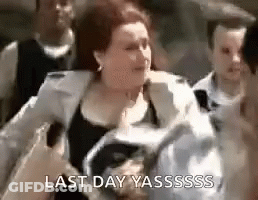 Woman Fighting Man In Crowd With Purse GIF