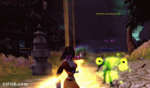 Woman Fighting Monster In Video Game GIF