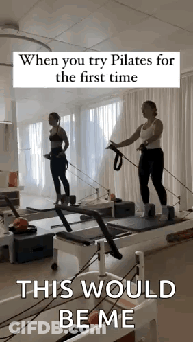 Woman First Time Pilates Saying This Would Be Me GIF