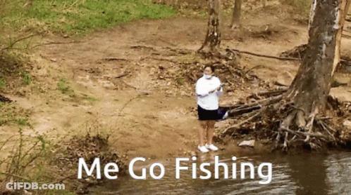 Woman Fishing With Me Go Fishing Caption GIF