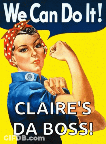 Woman Flexing Arm We Can Do It Claire's Da Boss GIF