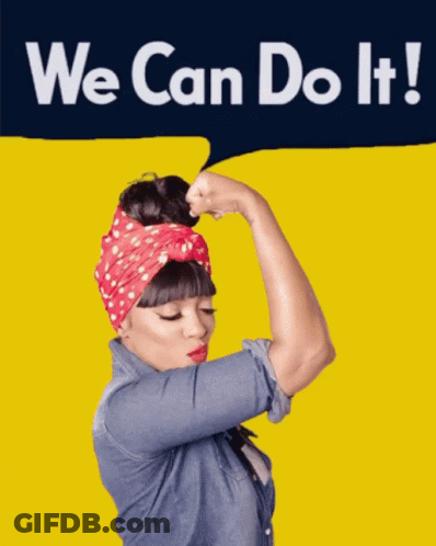Woman Flexing Arm We Can Do It GIF