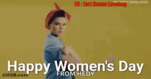 Woman Flexing Muscles For Women's Day GIF
