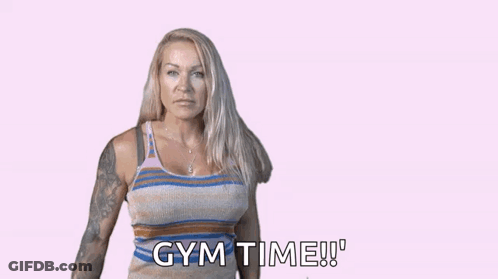 Woman Flexing Muscles Pink Background Girl Power GIF