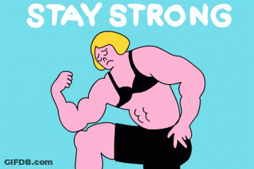 Woman Flexing Muscles Stay Strong GIF