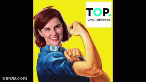 Woman Flexing Muscles Top Vote Different GIF