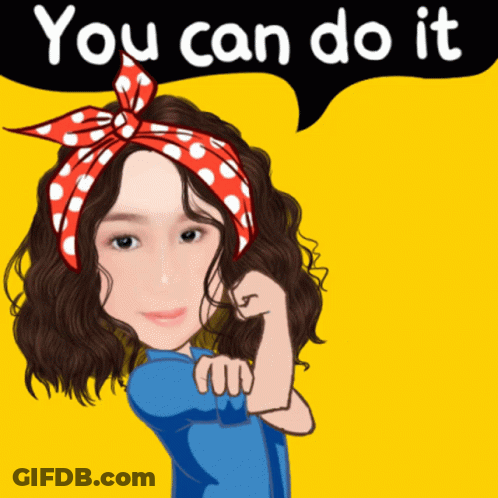 Woman Flexing Muscles You Can Do It GIF