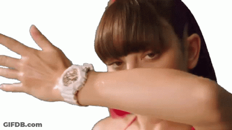 Woman Flexing Wrist Watch GIF