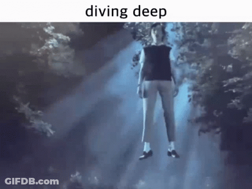 Woman Floating In Air Diving Deep GIF