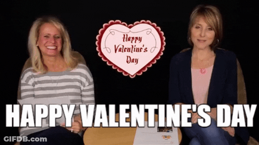 Woman Flying Kiss Happy Valentine's Day GIF