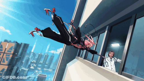 Woman Flying Through Air While Doctor Watches GIF