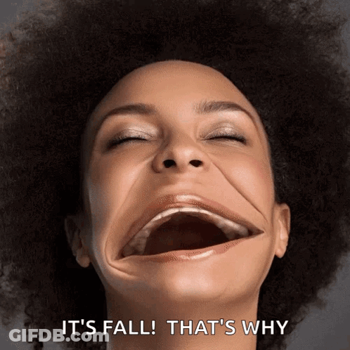 Woman Funny Face It's Fall That's Why GIF