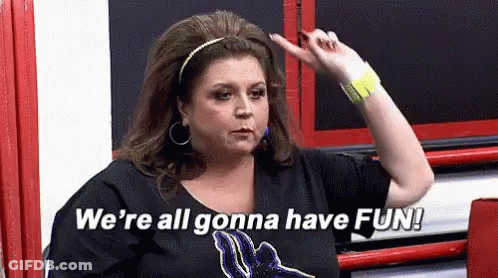 Woman Gesturing Saying We're All Gonna Have Fun GIF